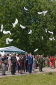 Церемония перезахоронения останков бойцов, поднятых региональными поисковыми отрядами и участниками акции "Вахта памяти-2021"