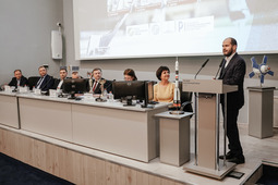 Пресс-конференция, посвященная старту проекта. Фото Музея космонавтики, Руслан Альтимиров.