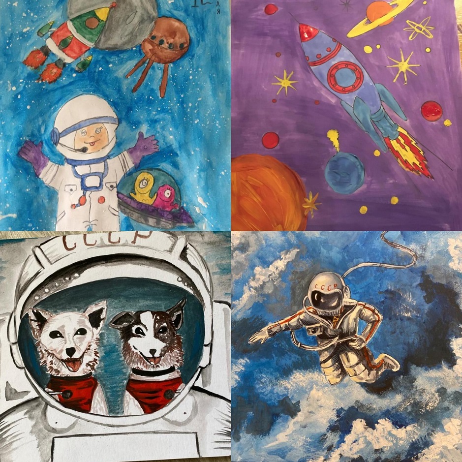 Рисование день космонавтики
